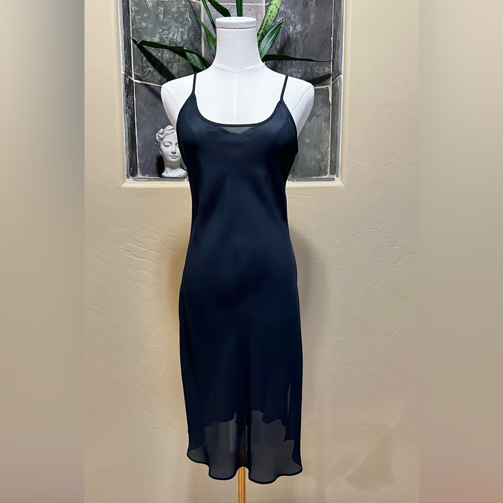 Vintage Lauren Ralph Lauren Navy Blue Slip Dress Size Small